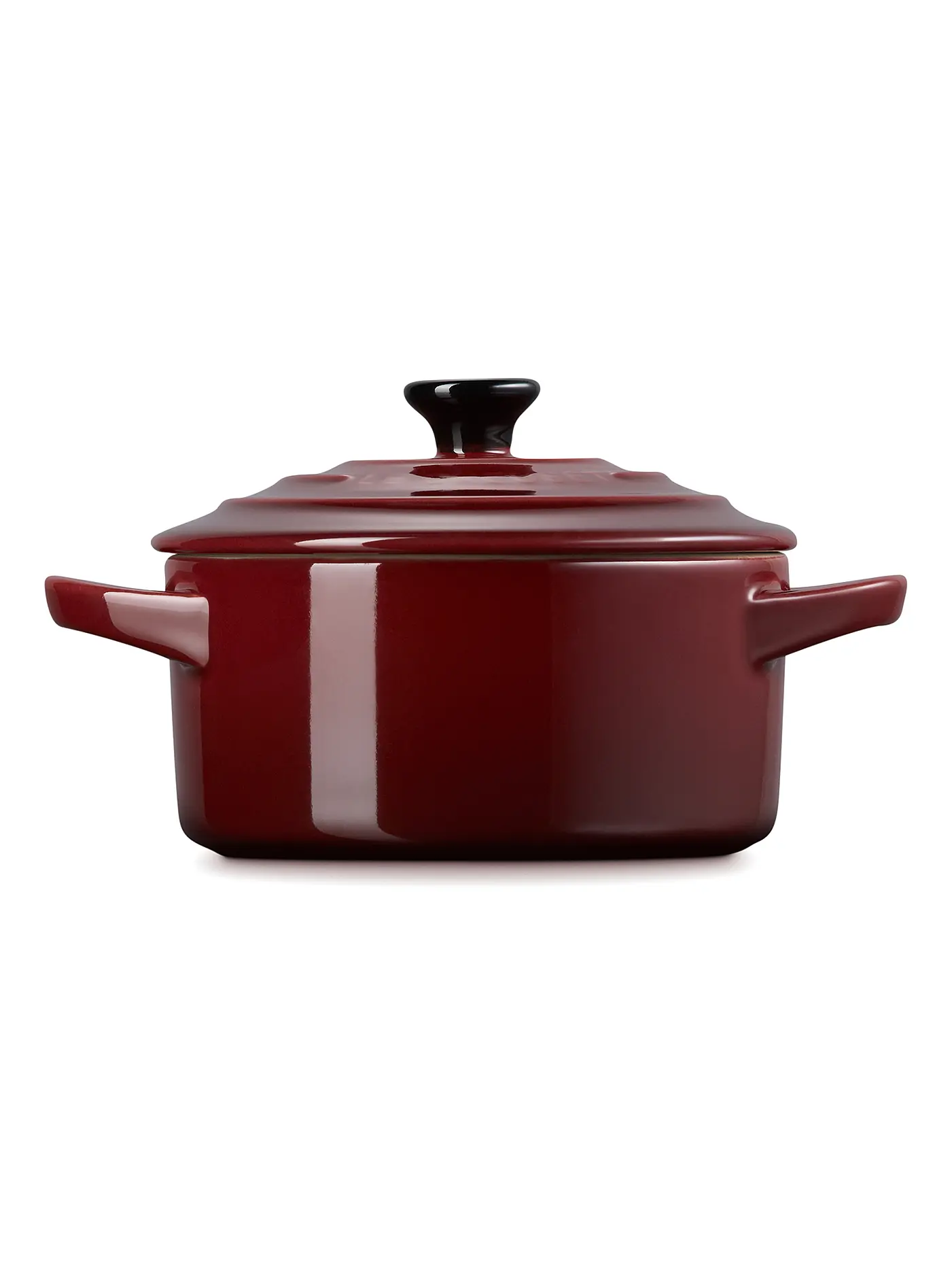 LE CREUSET | Mini-Cocotte "Poterie" 10cm (schwarz) 0,2L | dunkelrot